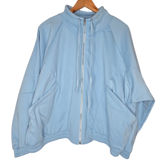 BiBi Jackets & Blazers - BiBi Women's Sky Blue Full Zip Jacket Size XL Pockets